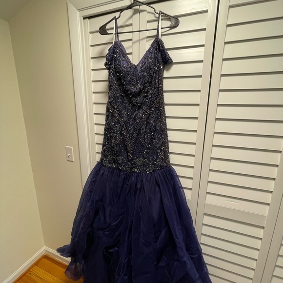 royal blue blue bridesmaid dress Ryleigh Flowy Chiffon Bridesmaid Dresses W Ladies Black Tops - Standard Size:S Side Pocket